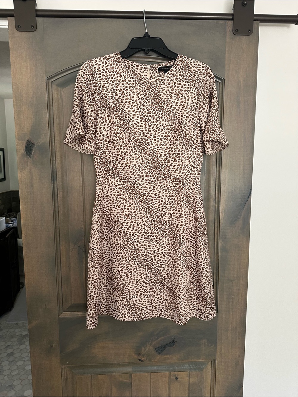 Banana Republic Beige and Brown Leopard Print Mini Dress